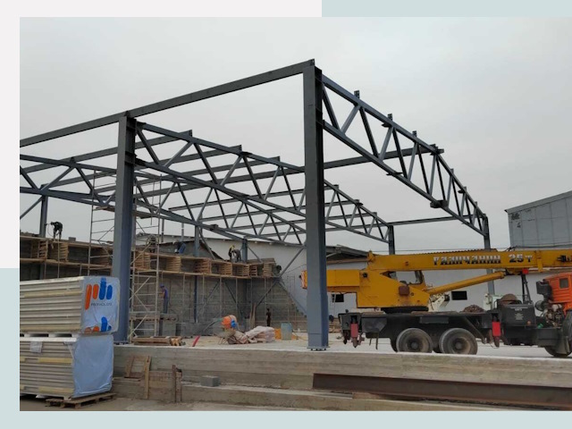 Строительство цехов в Коркино