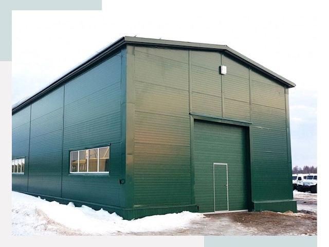 Двускатные ангары в Коркино