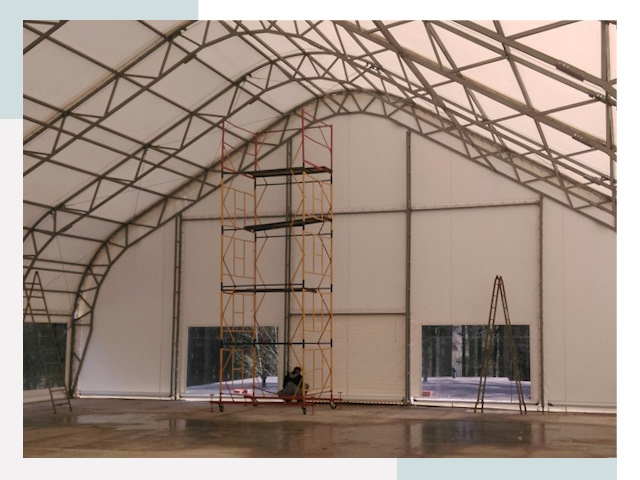 Шатровые ангары в Коркино