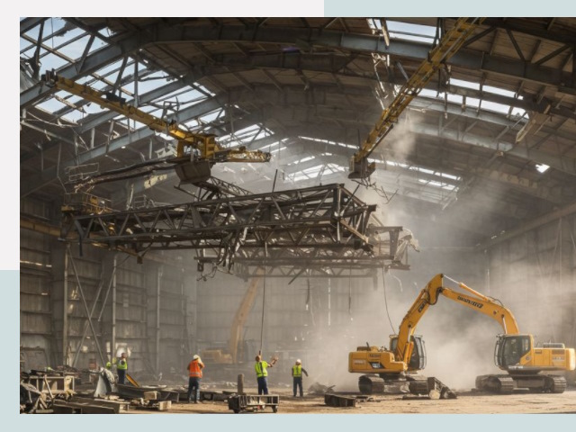 Демонтаж ангаров в Коркино от 623 руб. за м²